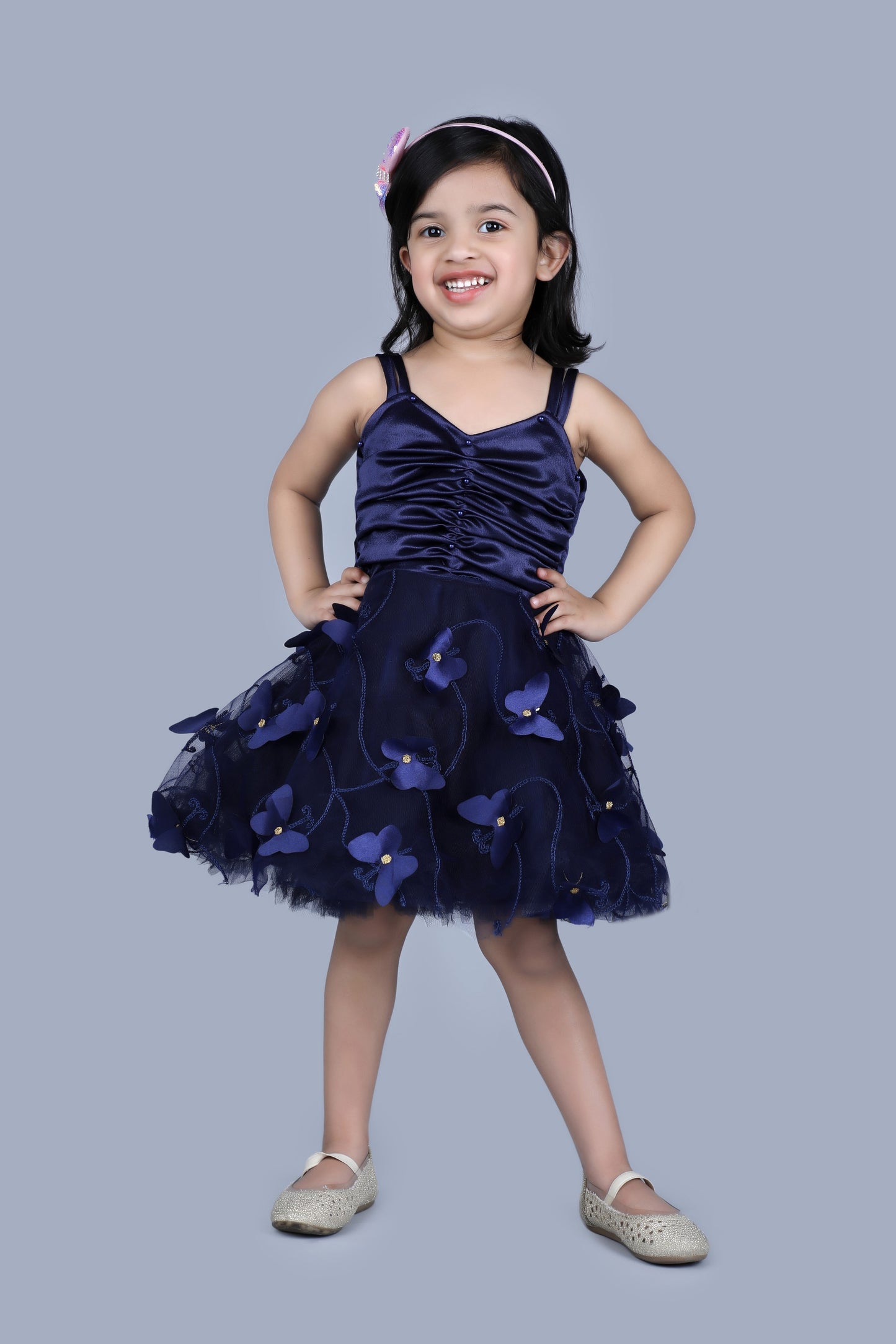 Butterfly Baby Party Frock (Blue)