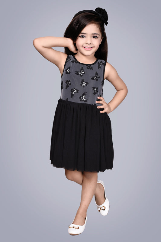 Trendy Butterfly Frock (Black)
