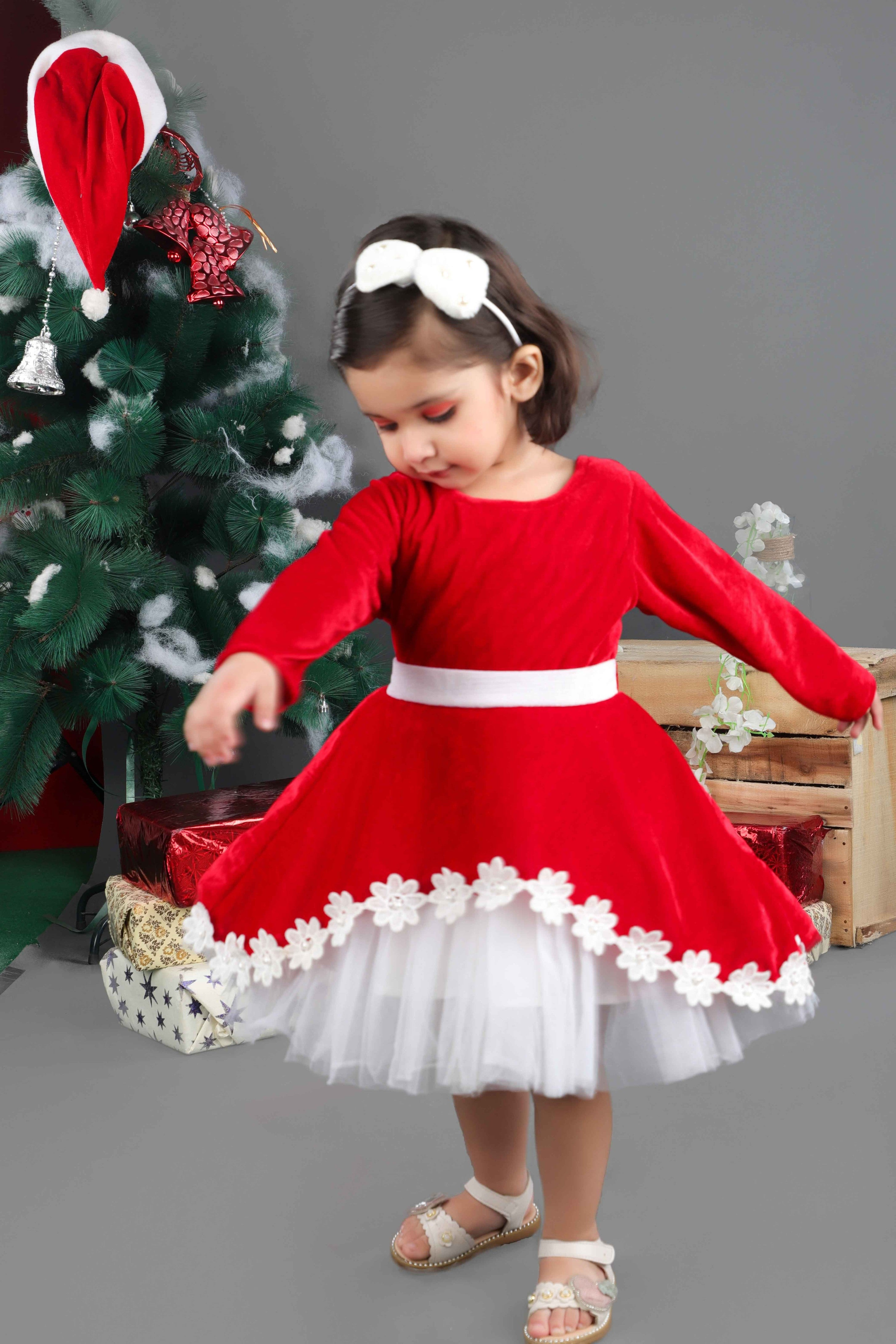 Christmas Velvet Tulle Frock (Red)