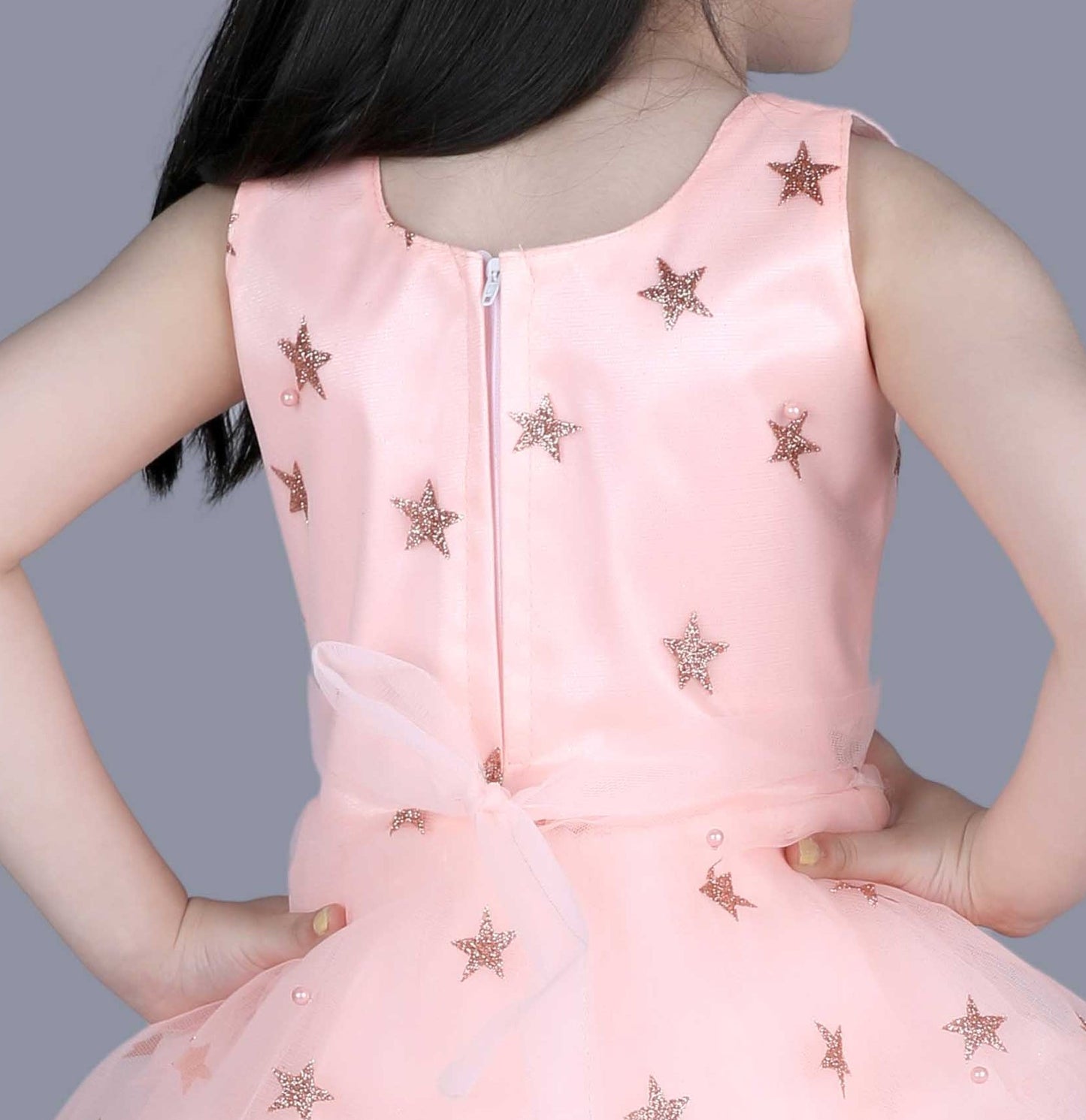 Star Baby Party Frock (Peach)
