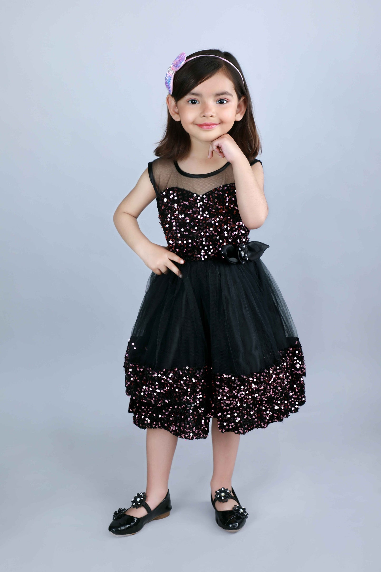 Frill  Baby Party Frock (Black)