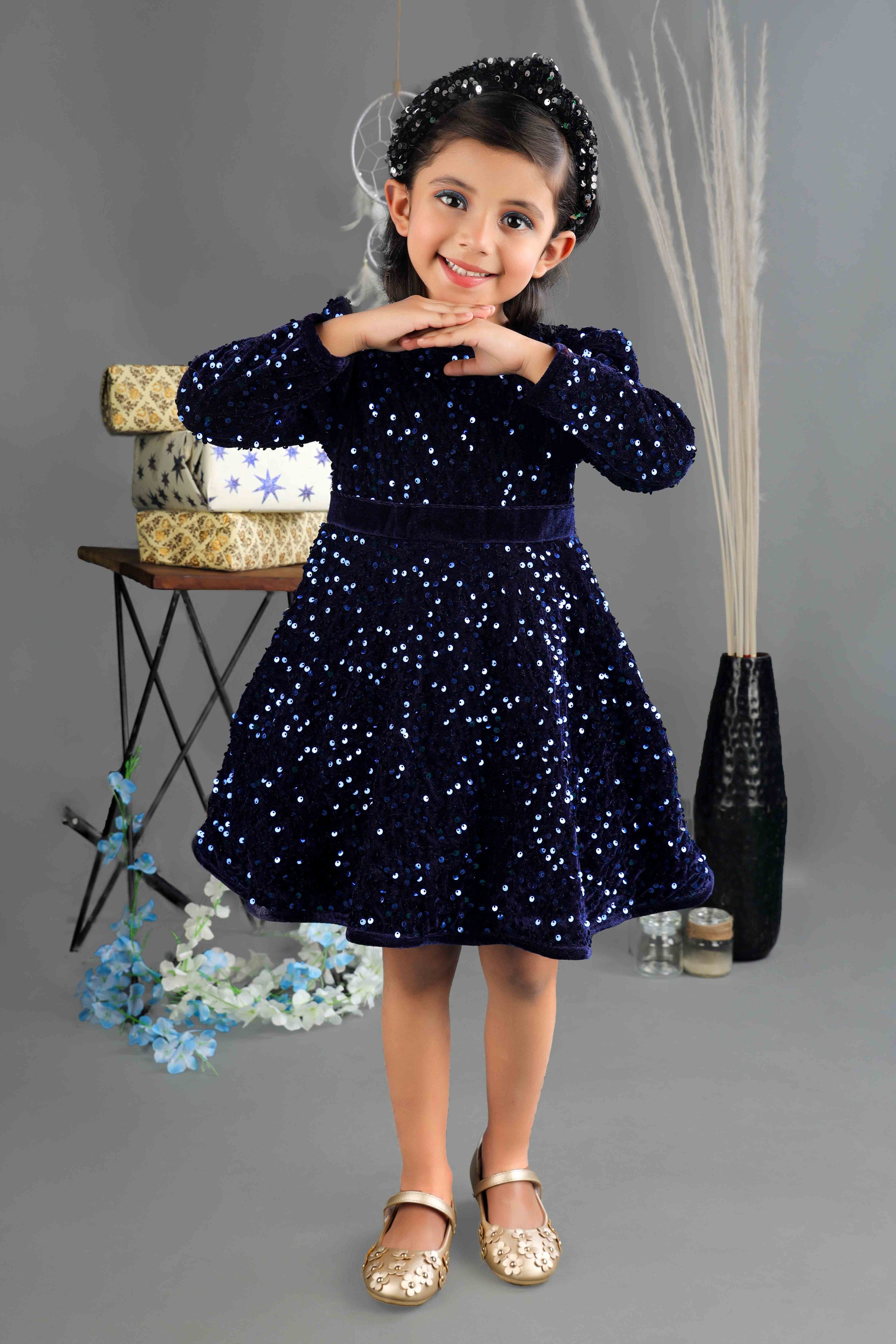 Velvet Party Frock (Blue)