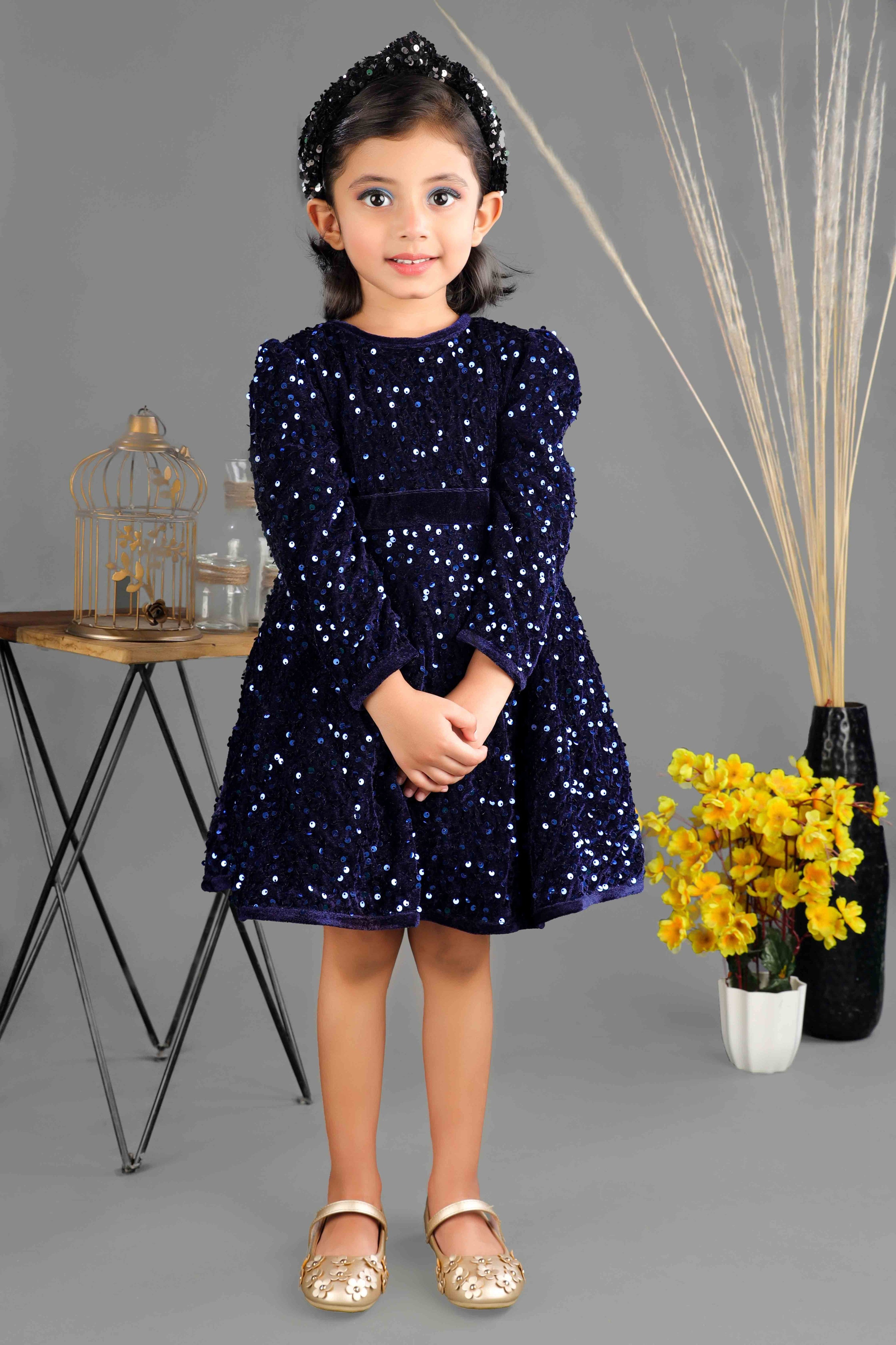 Velvet Party Frock (Blue)