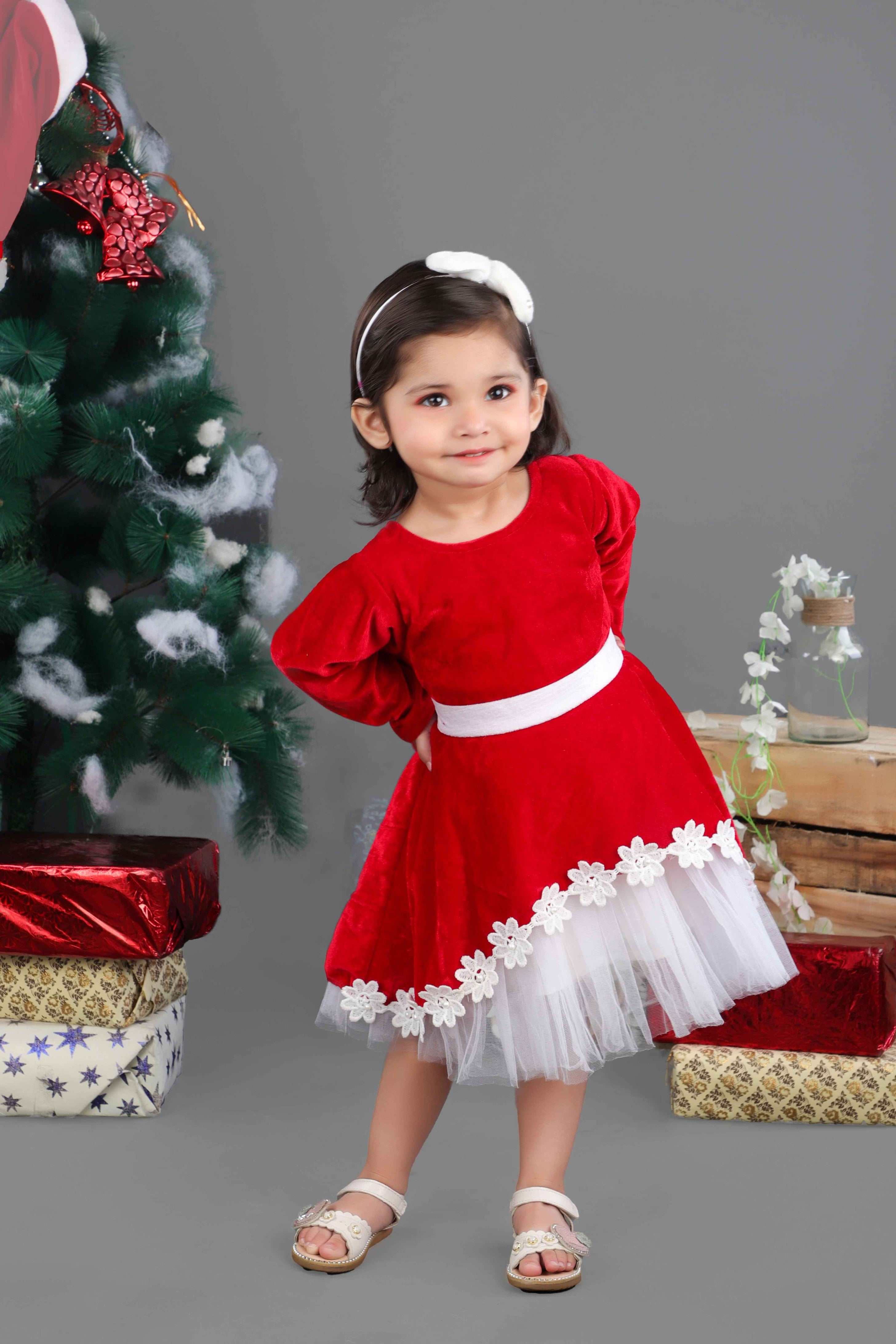 Christmas Velvet Tulle Frock (Red)