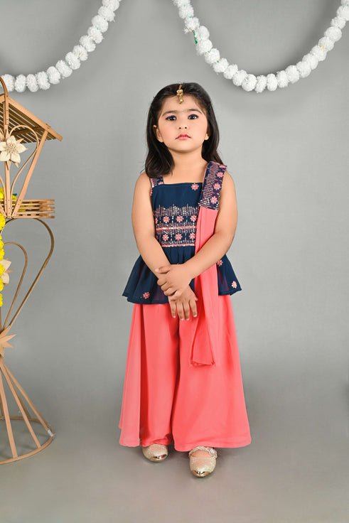 Top and Palazzo Set (Pink & Green)