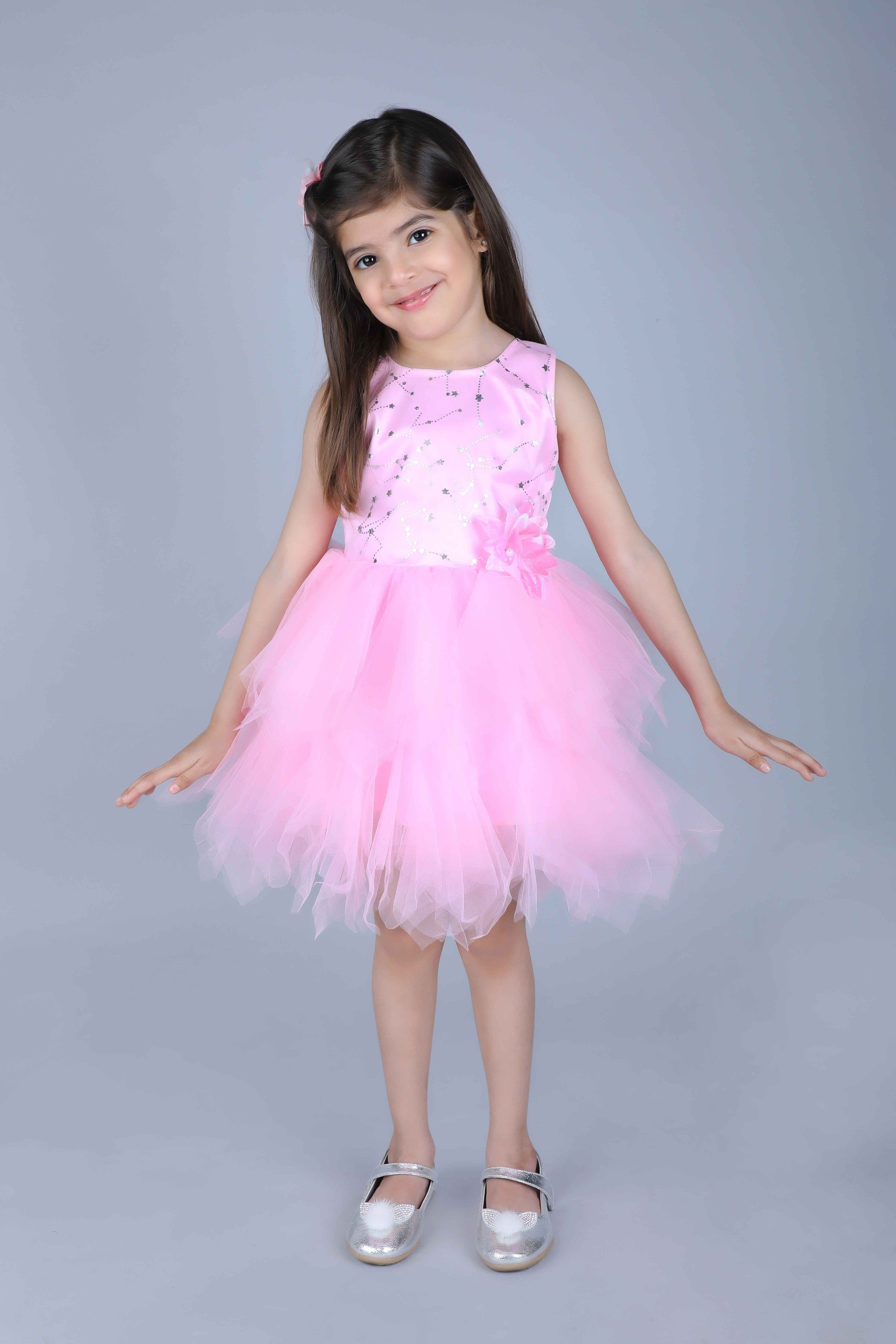 Flower Baby Party Frock (Pink)
