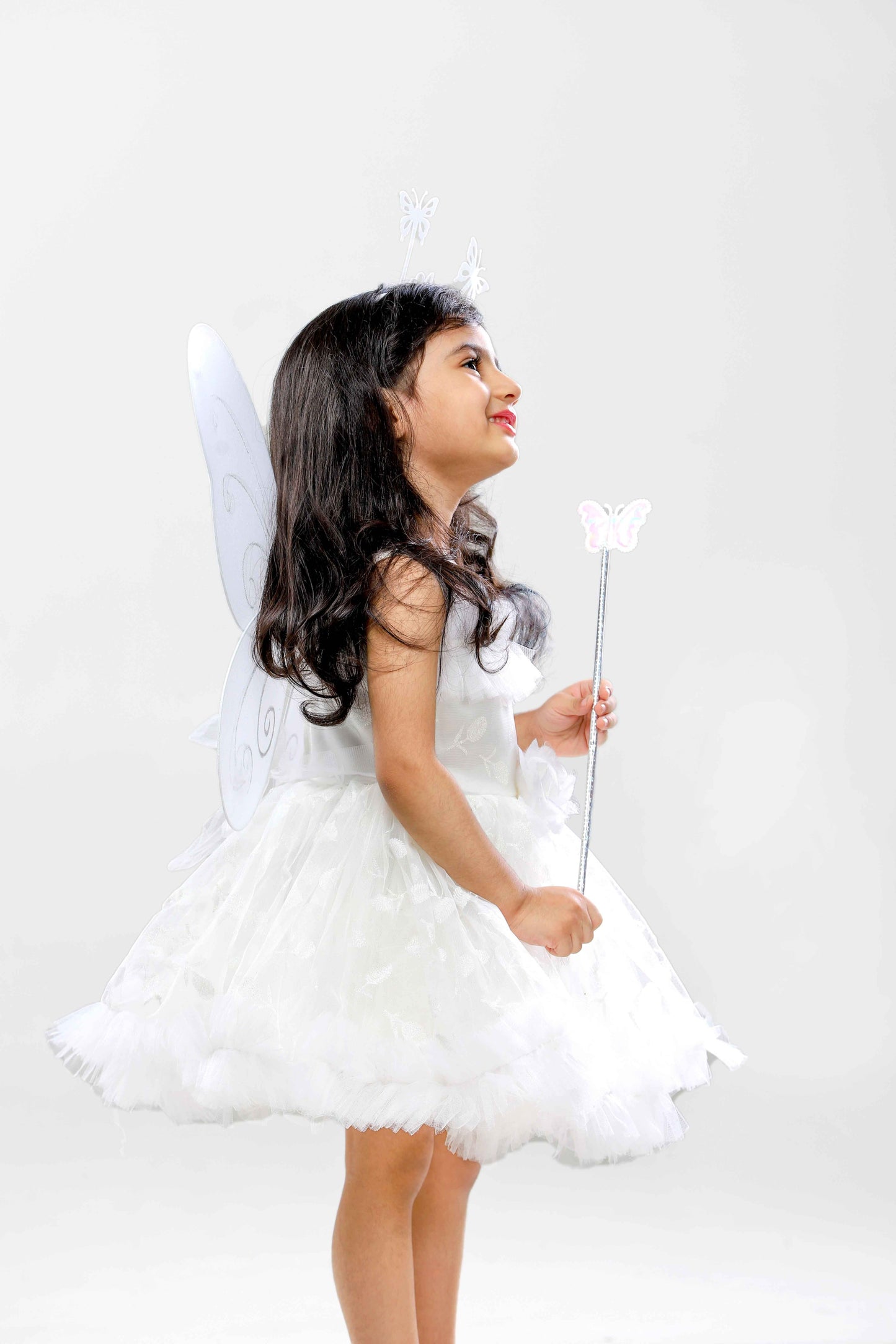 Fairy Baby Party Frock with Wings (White)
