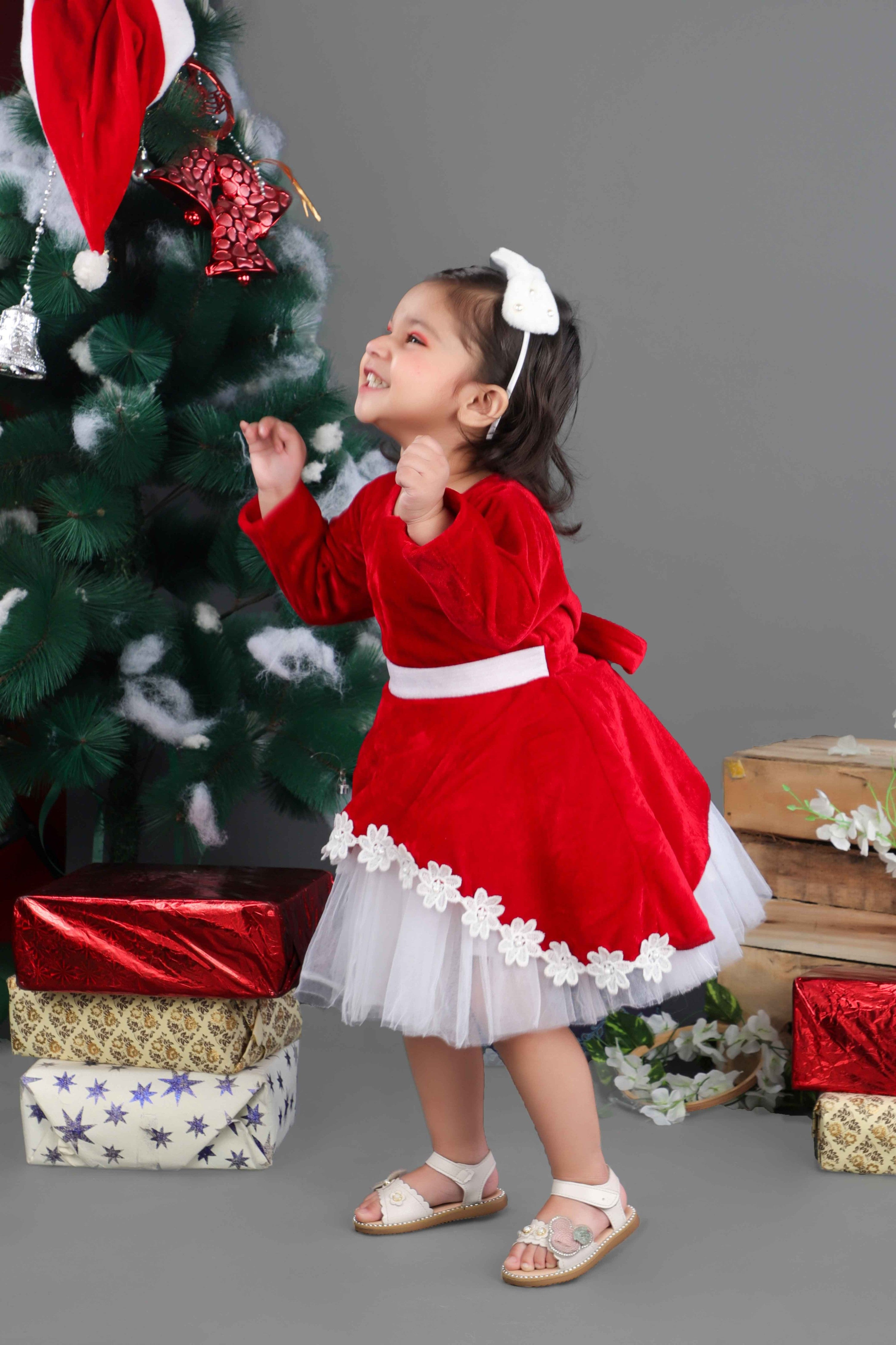 Christmas Velvet Tulle Frock (Red)