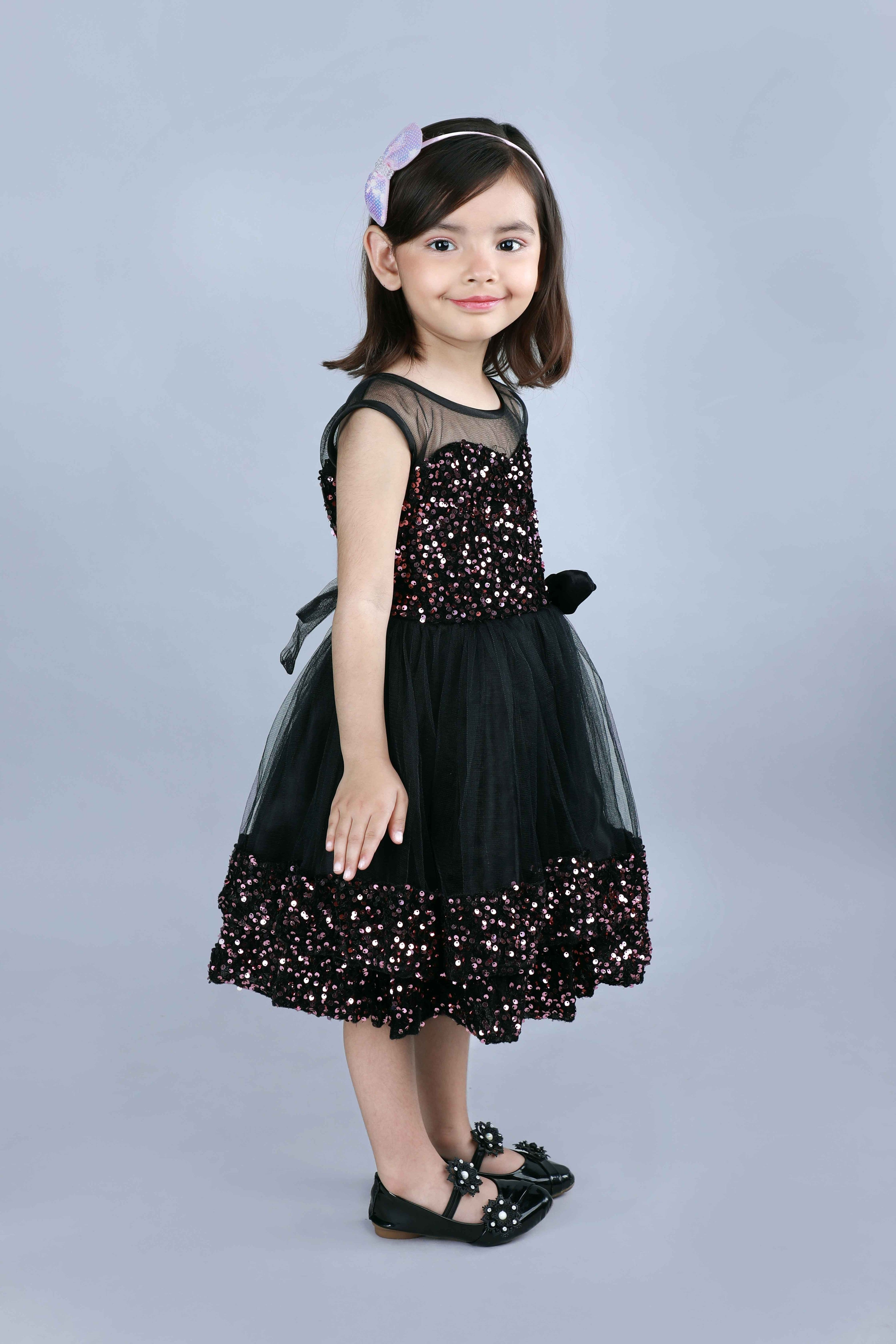 Frill  Baby Party Frock (Black)