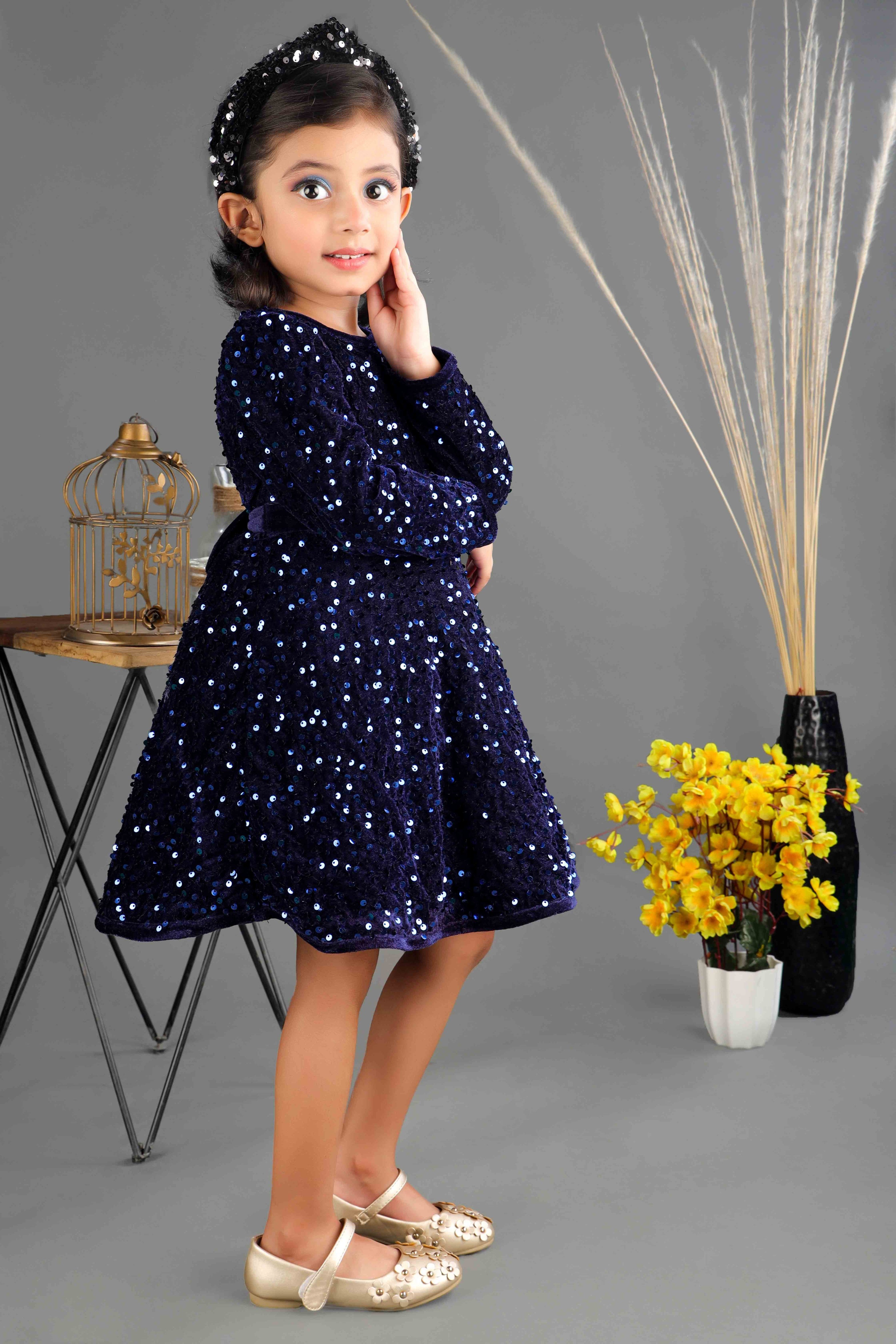 Velvet Party Frock (Blue)