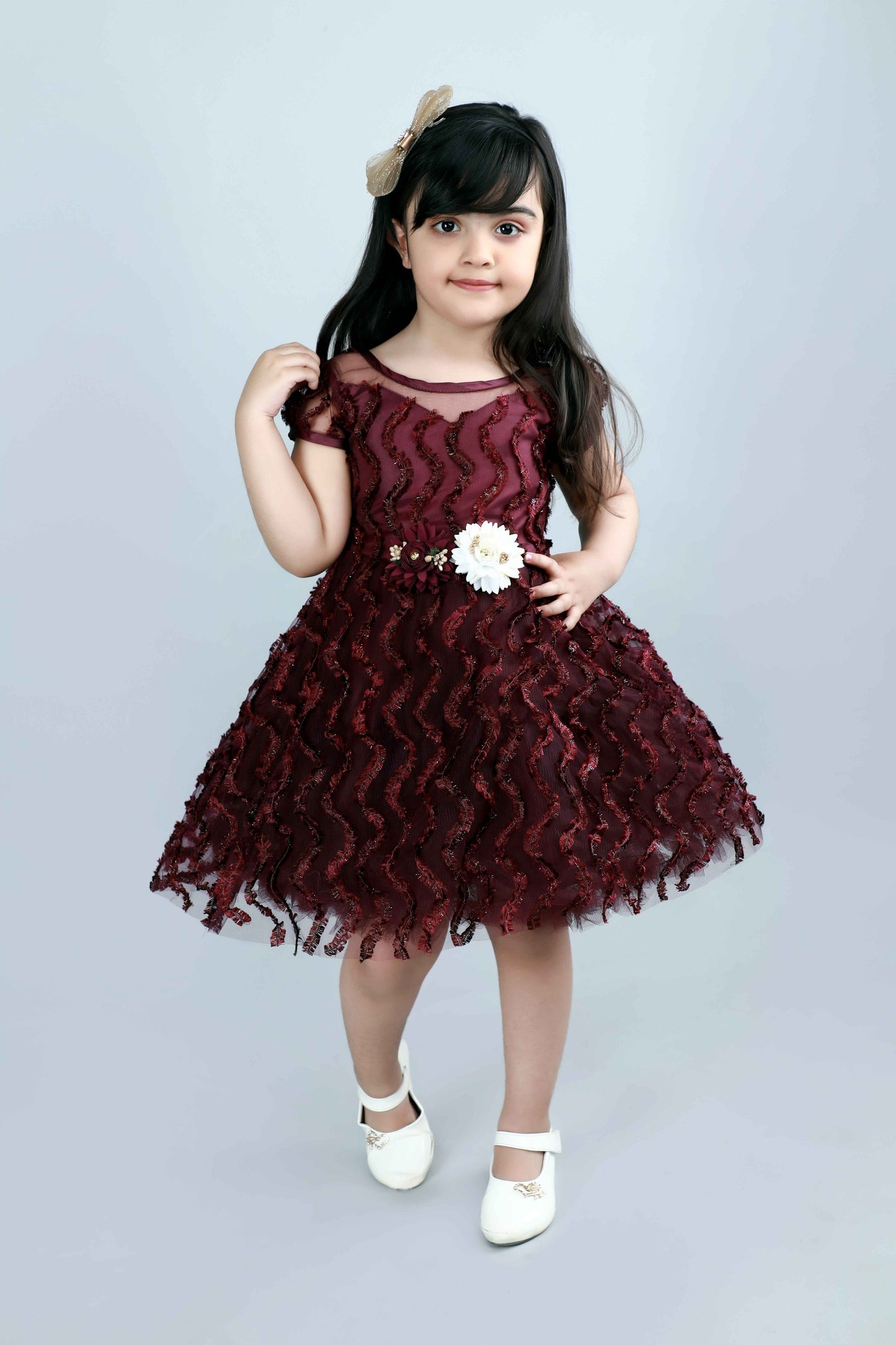 Thread  Baby Party Frock (Wine)